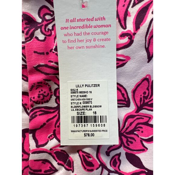 Lilly Pulitzer Elderflower Blossom Lil Escape Plan Shorts Women’s Size 16 NWT - Picture 3 of 8